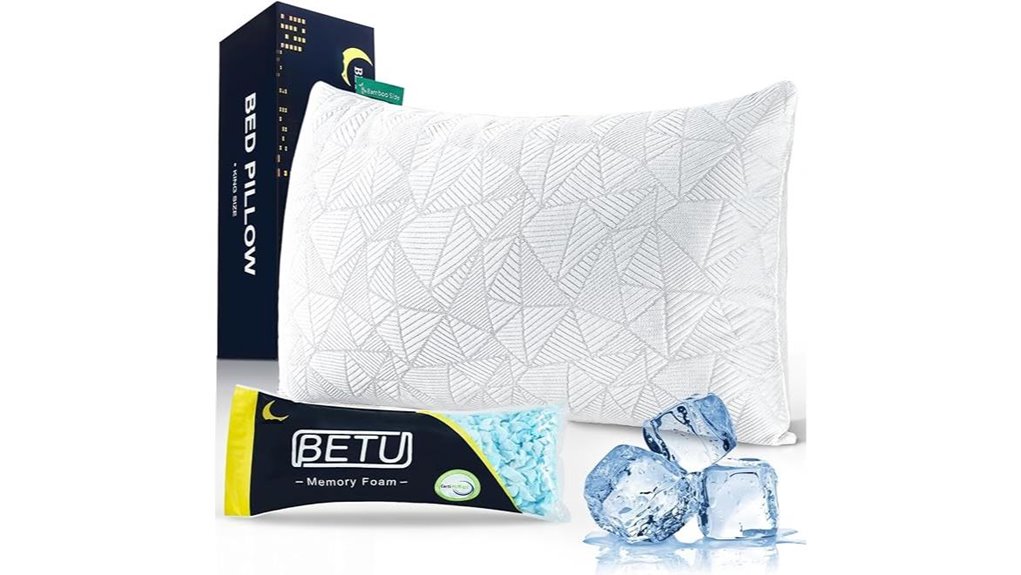 betu cooling shredded memory foam pillow