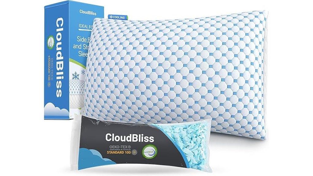 cloudbliss shredded memory foam pillow