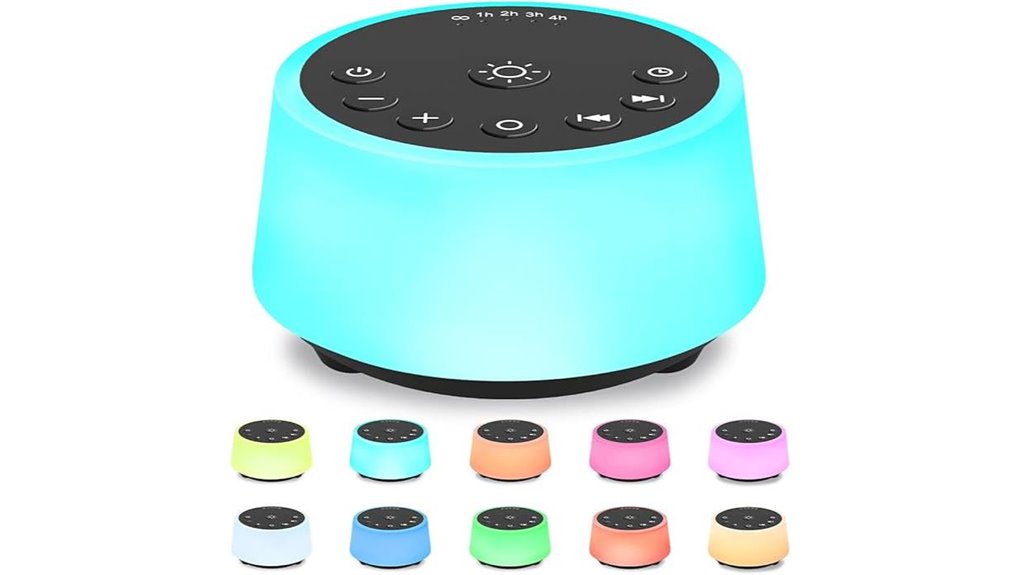 color noise machine with 10 colors