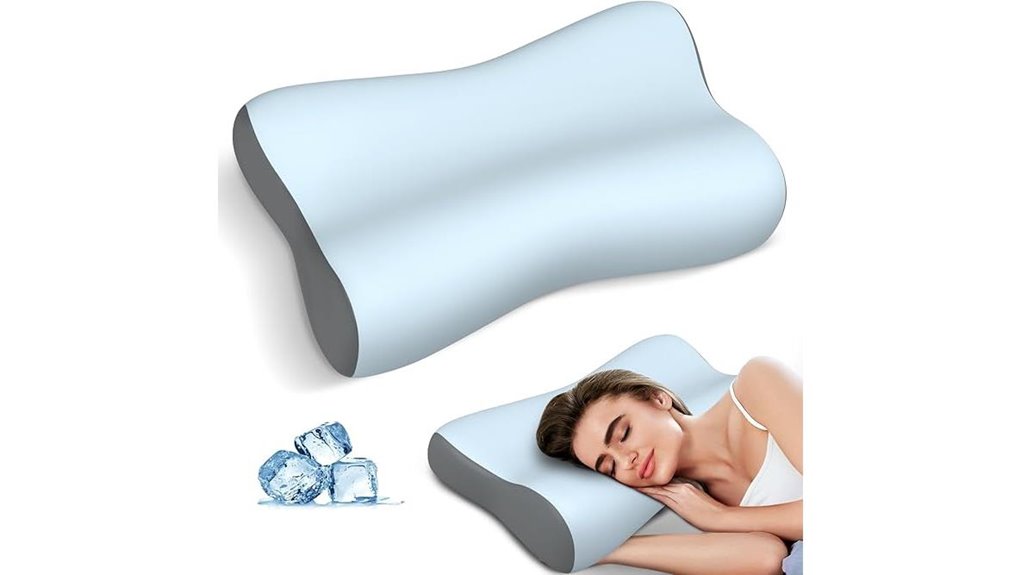 contour memory foam neck pillow with cooling cover