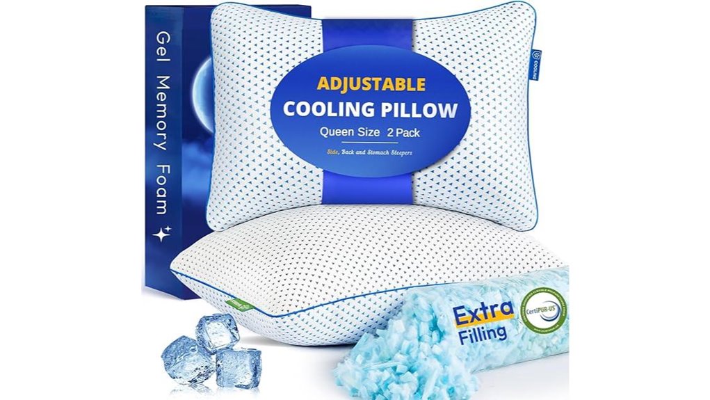 cooling gel memory foam pillows