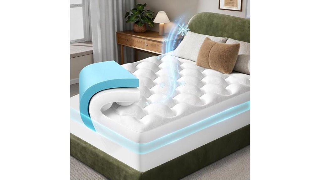 cooling king size gel memory foam topper