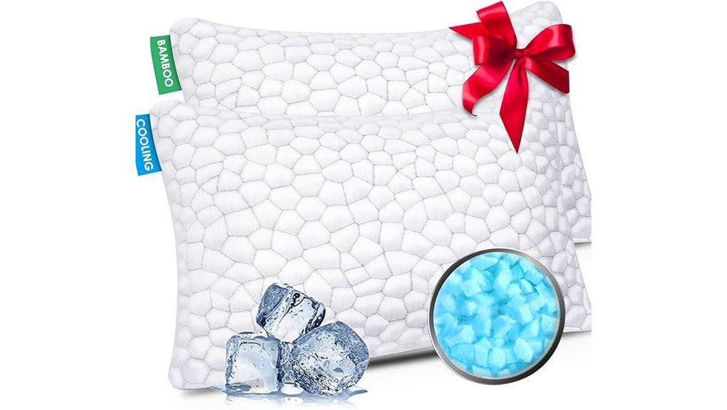 cooling pillow set queen 2 pack shredded memory foam