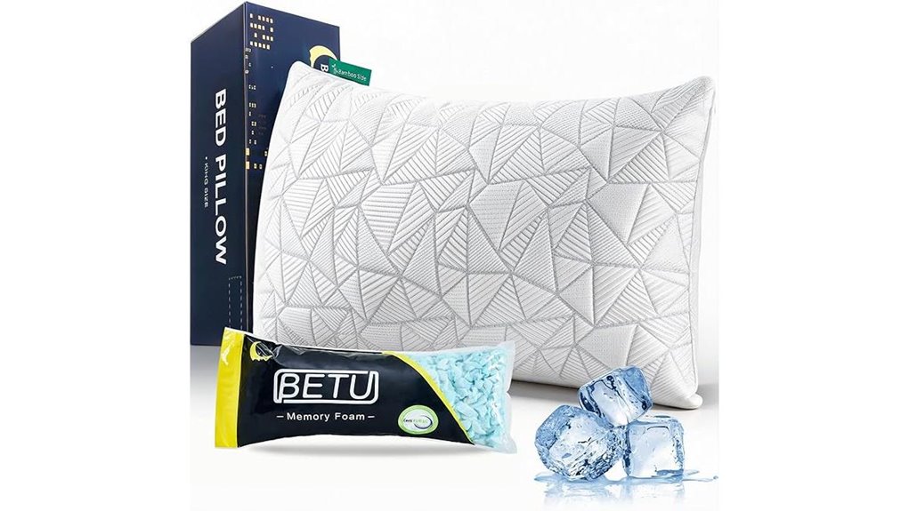 cooling shredded memory foam pillow with adjustable firmness