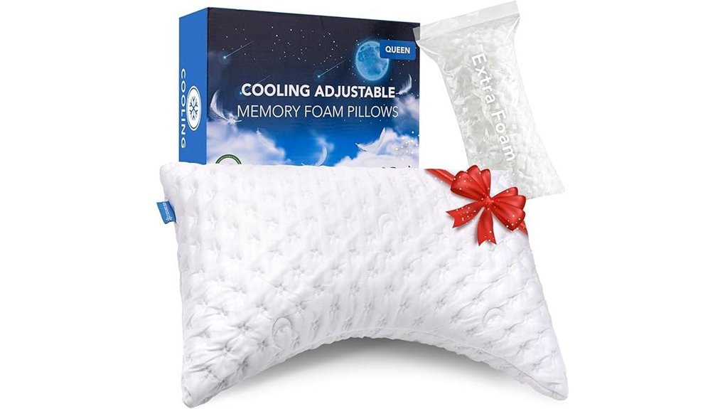 cooling side sleeper pillow adjustable queen size