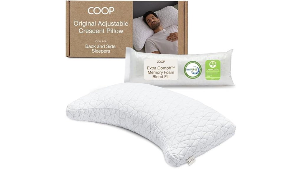 crescent adjustable pillow queen