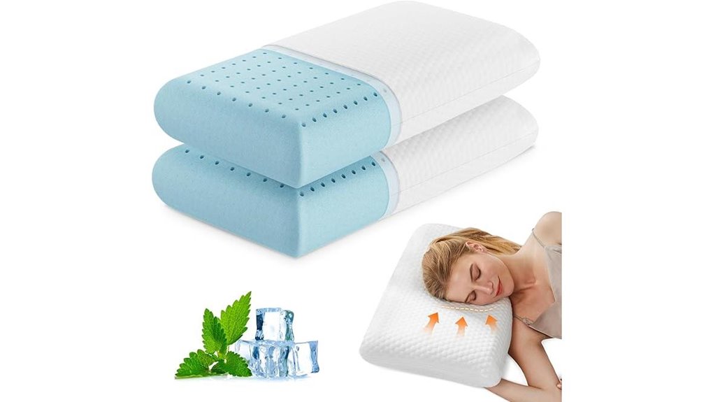 dumos memory foam pillows 2 pack with washable covers