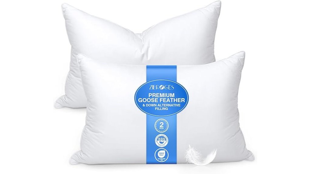 feather pillows queen set