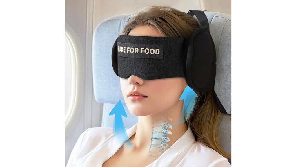 flight travel pillow with eye mask