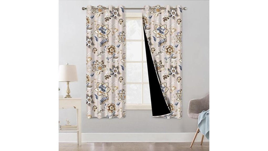 floral blackout curtains set