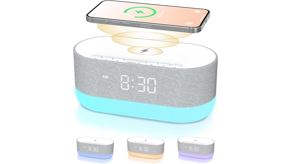 housbay 3 in 1 sound machine clock wireless charger