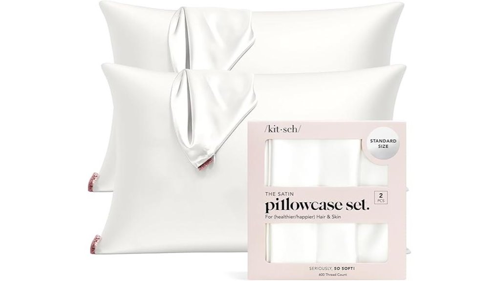 kitsch satin pillowcase ivory
