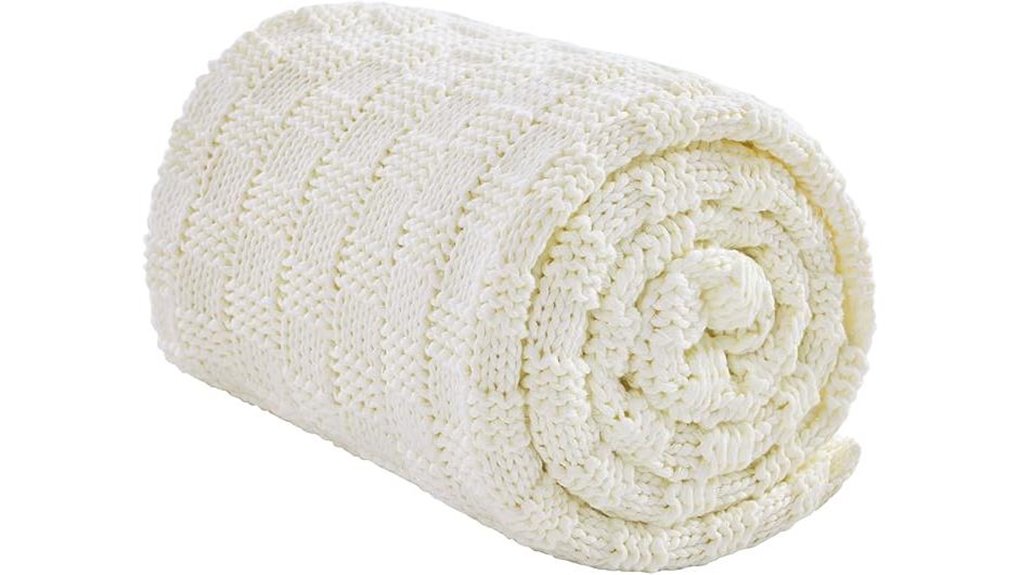 knitted weighted blanket ivory white