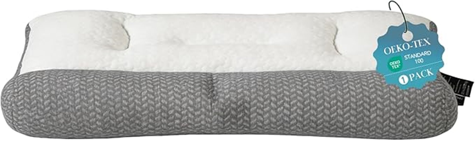luxury flat bed pillow 16x24 grey