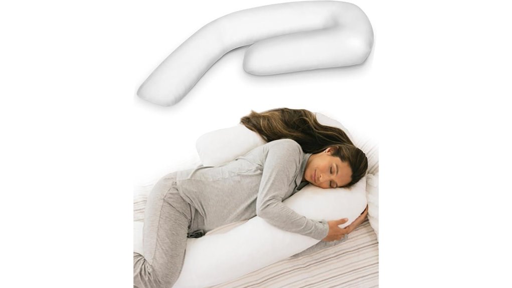 medcline j shaped pillow for side sleepers