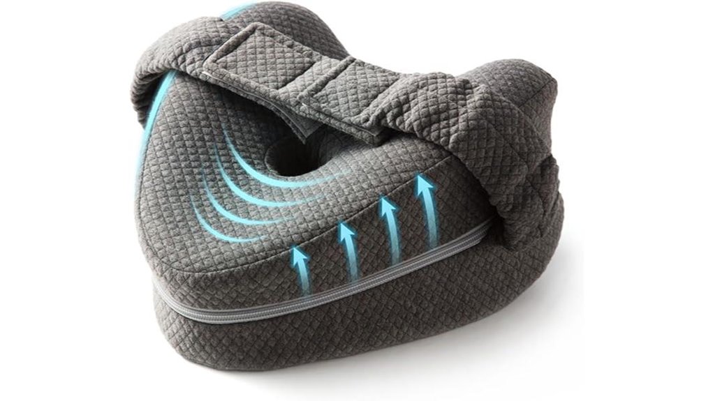 memory foam knee pillow with strap