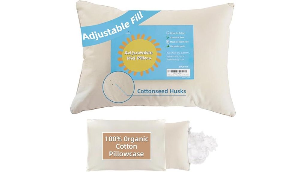 organic cotton pillow with adjustable loft