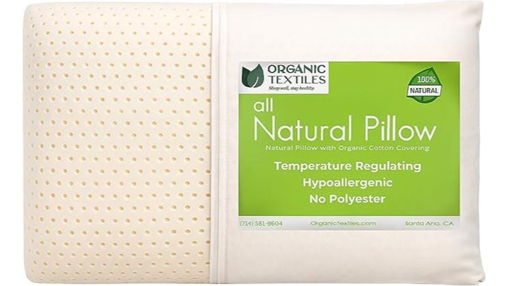organic latex pillow cotton cover queen soft