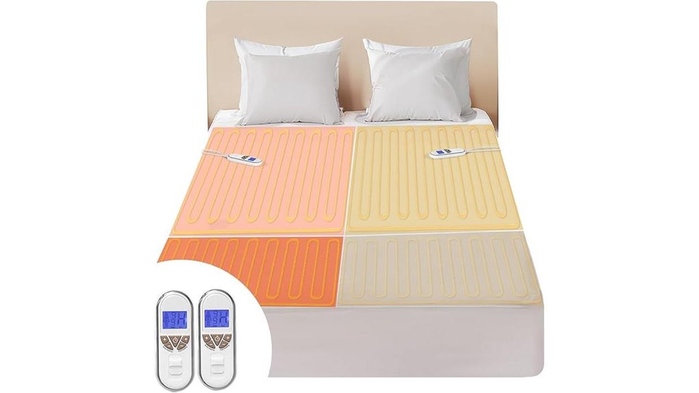 premium heated mattress pad with dual controllers