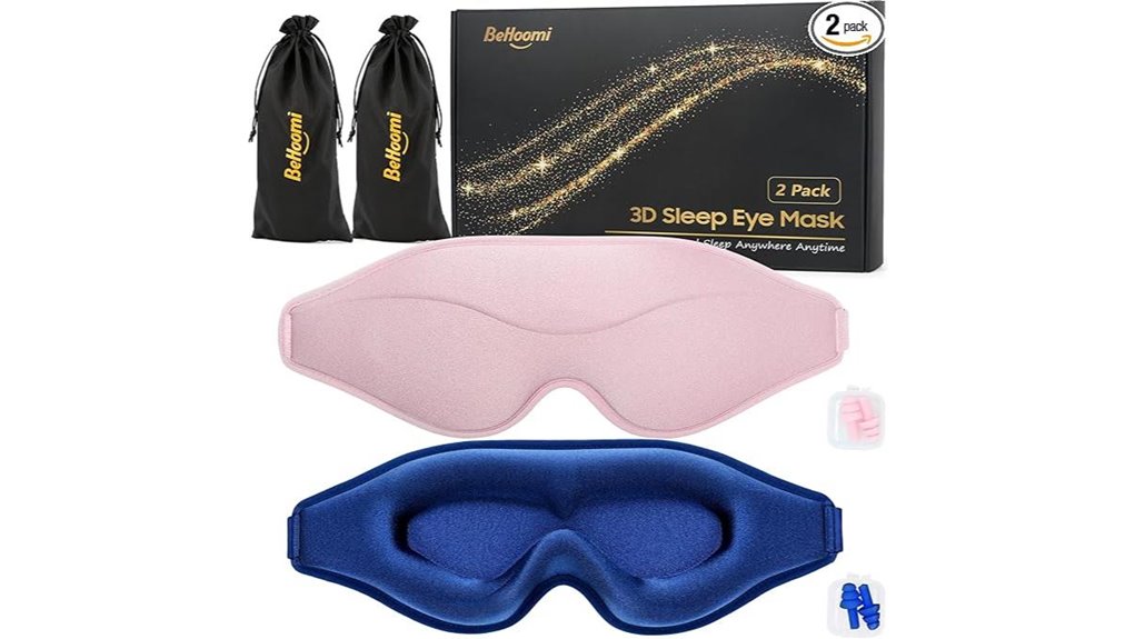 premium sleep masks 2 pack soft 3d blockout