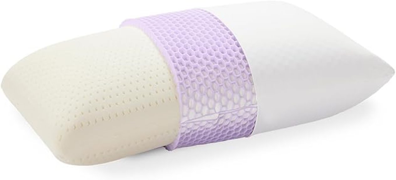 purple harmony latex pillow with gelflex support