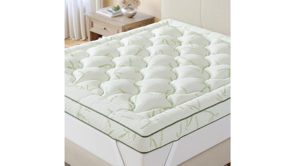 queen mattress topper thick bamboo cooling pain relief