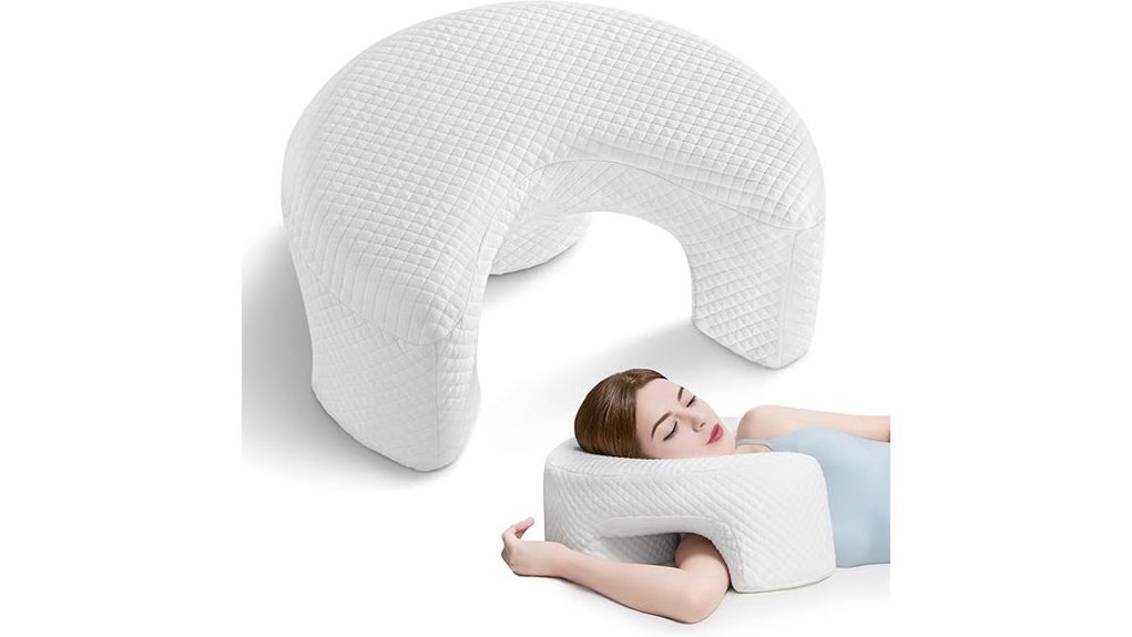 side sleeping pillow with arm holes