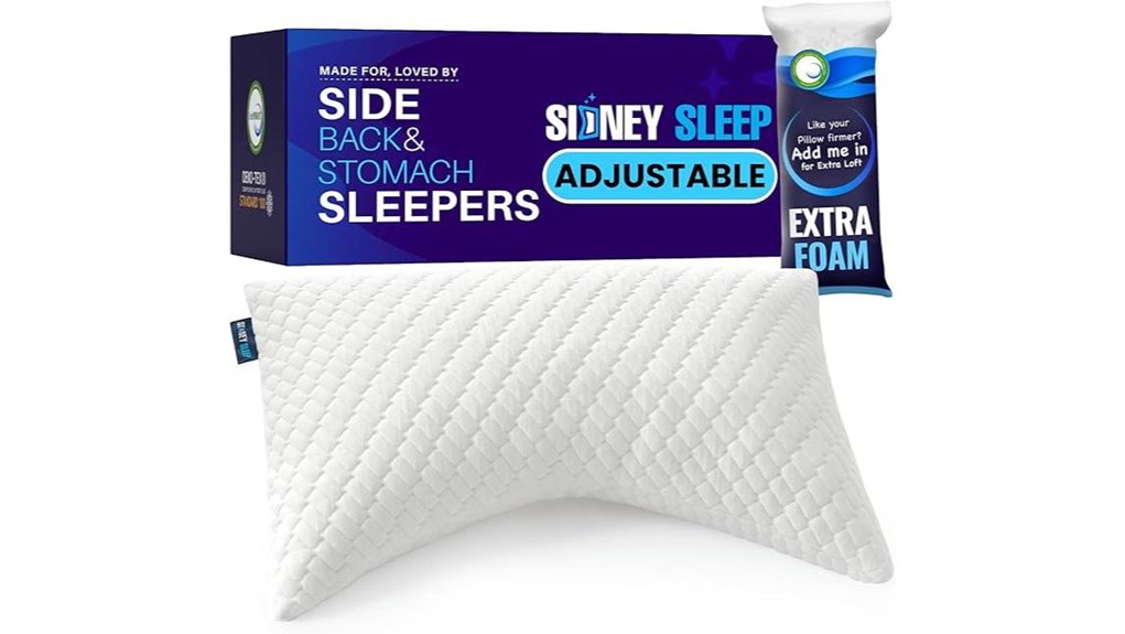 sidney sleep adjustable pillow