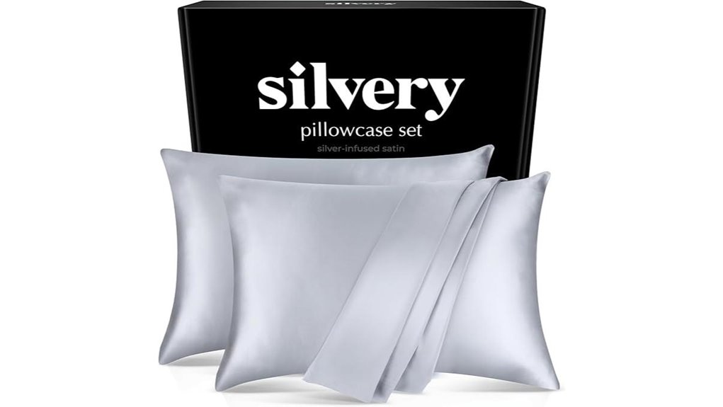 silver infused satin pillowcases 2 pack queen 20x30