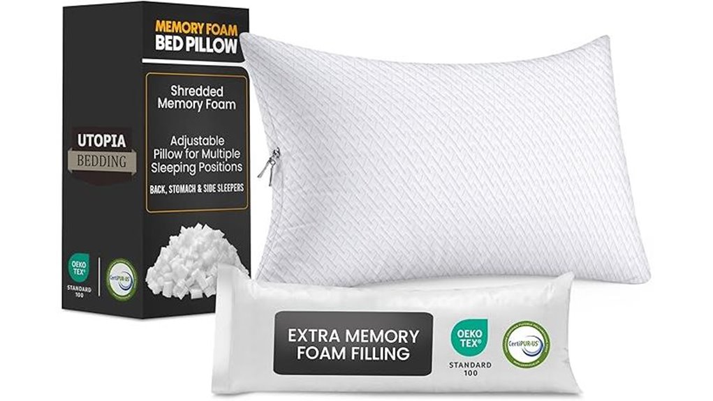utopia bedding memory foam pillows