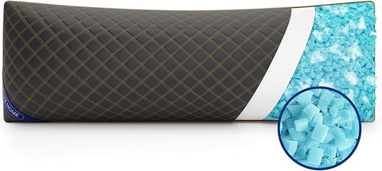 yz home pillow long body shredded memory foam 20x54